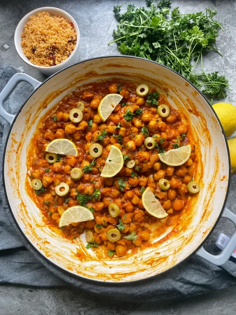 Moroccan tagine style chickpeas